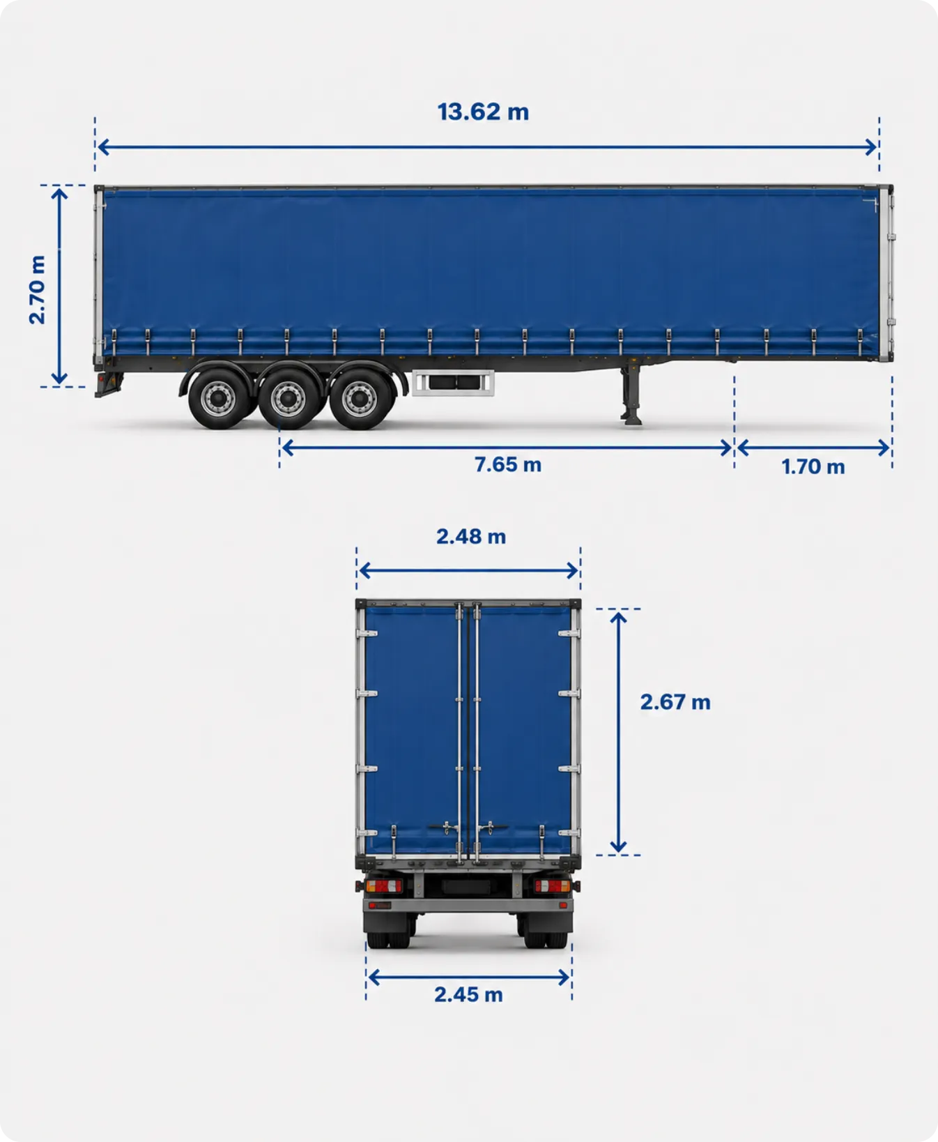 Camión tráiler tauliner con cortina lateral