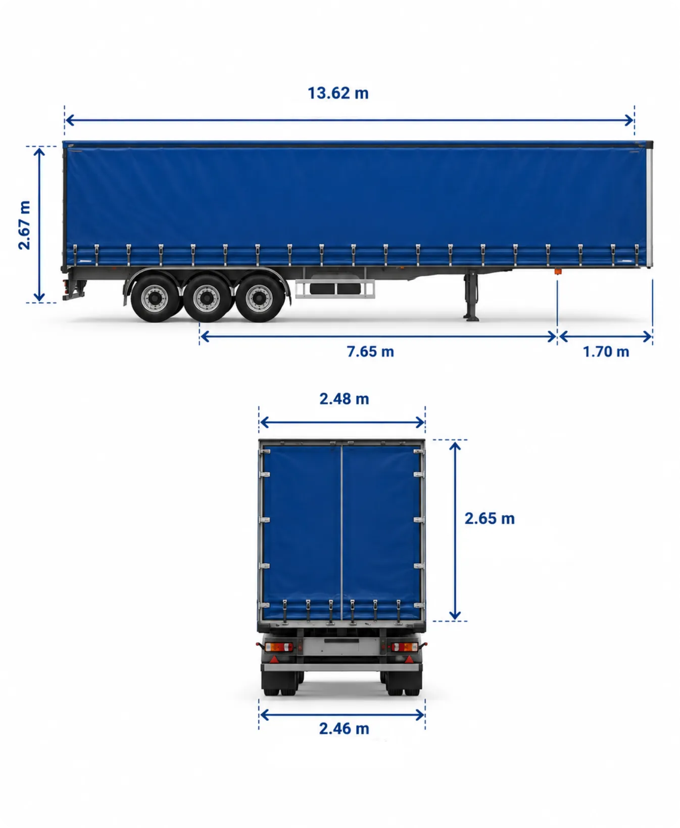 Tráiler de lona para transporte terrestre